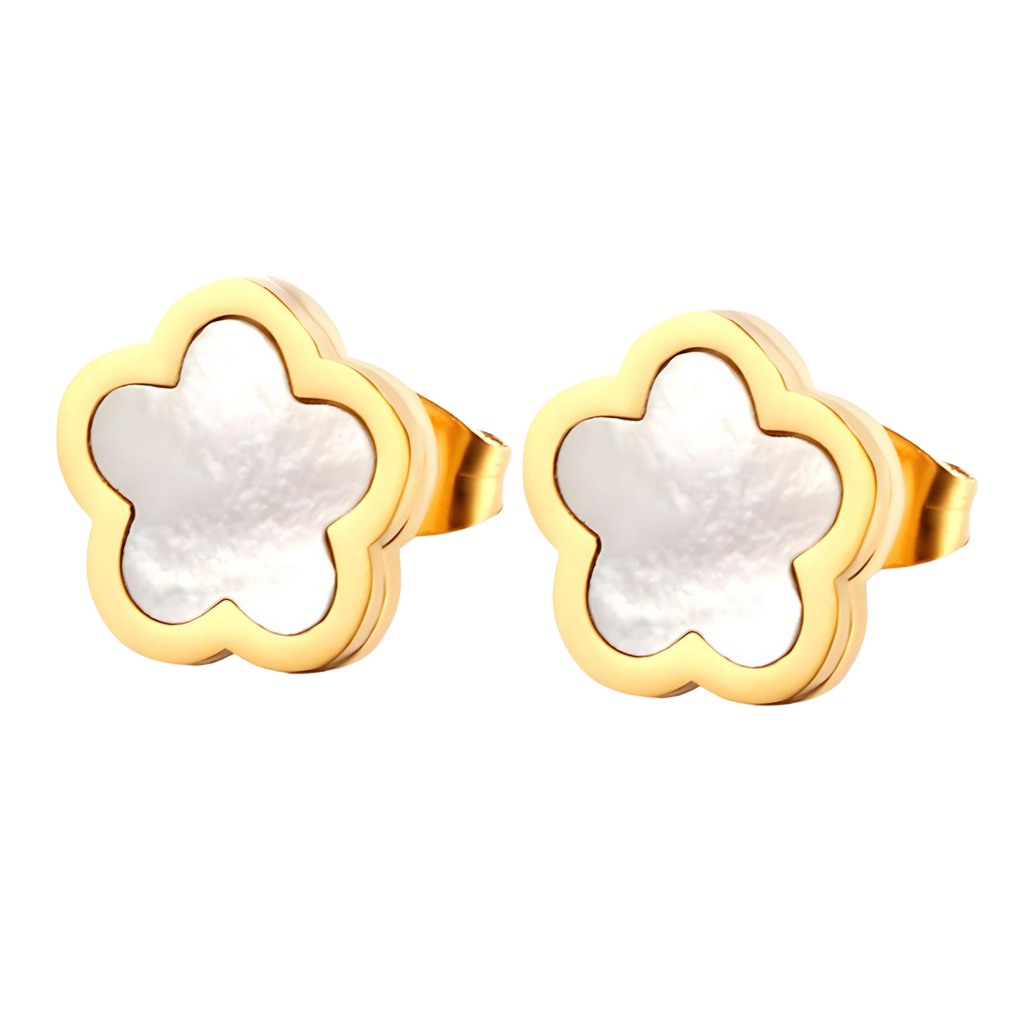 flower earrings white