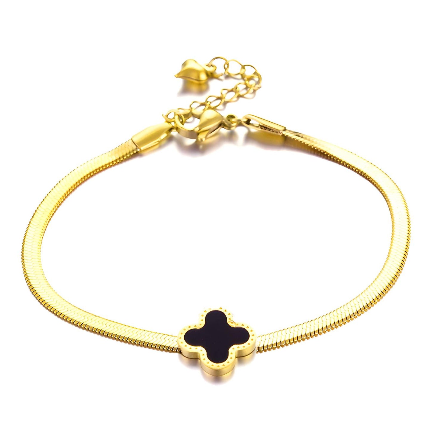 Herringbone flower bracelet